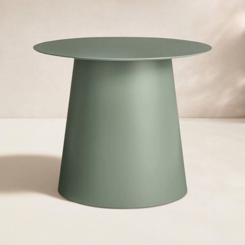 Circula End Table, 12" H x 15" W x 15" D, Gray Green