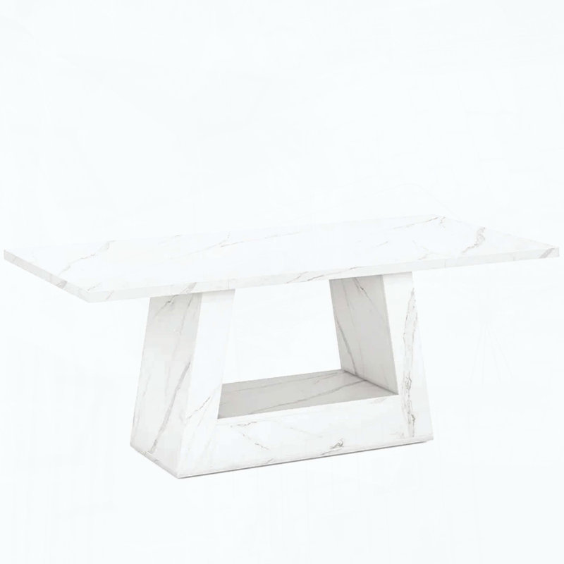 Spacious Faux Marble Office Desk