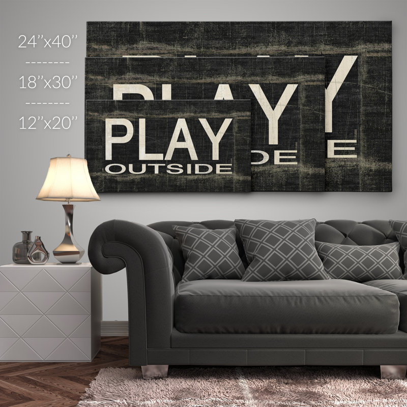Art textuel sur toile tendue, H 12 po x l 24 po x P 1,5 po