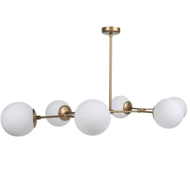 6 Lights Unique Sputnik Chandelier, Blanc jaune