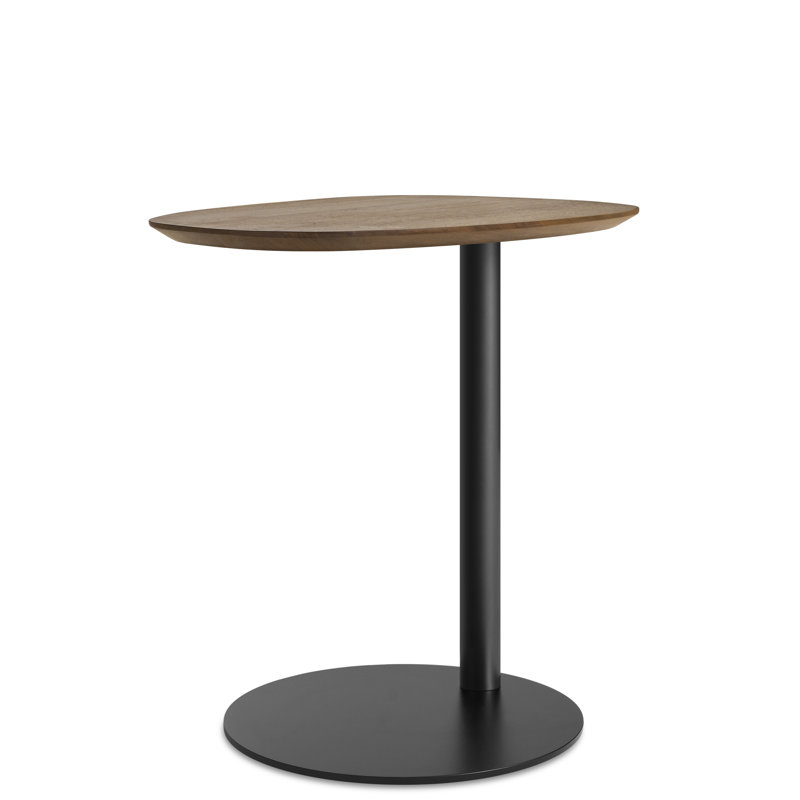 Swole Solid Wood Top End Table, 20" H x 20" W x 15" D, Walnut/Black