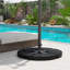 Base de parasol de patio décalée, 4 pièces rondes robustes, 52 litres d'eau ou capacité de sable de 112 livres, qualité en porte-à-faux noire 52L d'eau / 112 caractéristiques