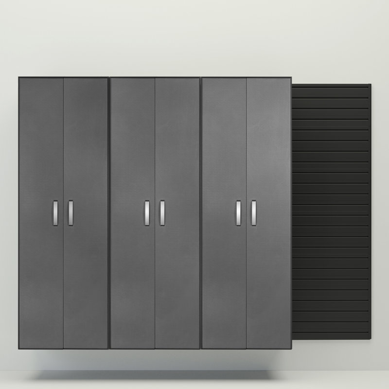 Ensemble de rangement haut 3 pièces Deluxe, Noir / carbone argenté