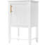 Meuble-lavabo blanc de 20 po avec lavabo, porte d'armoire à fermeture douce, support de rangement et tablette ouverte, bois massif, style moderne pour les petites salles de bain