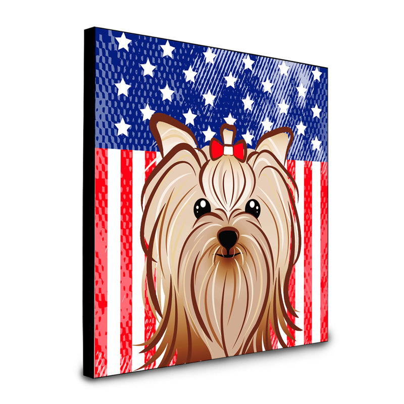 « american flag », art encadré Macomb, Yorkshire Terrier Yorkie