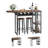 Verret Liquor Bar Pub Table Adjustable Shelves & Cup Holder Wine Rack in Set-681839735