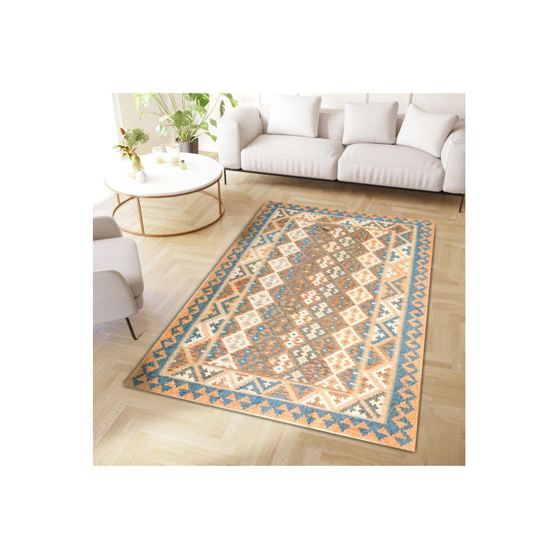 Tapis décoratif beige moderne lavable à la machine, Sous-tapis rectangulaire 2 pi 6 po x 4 pi 11 po