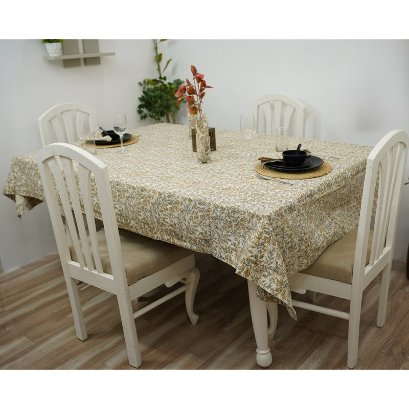 Red Barrel Studio® Handcrafted Block Print Table Cover in Soft Cotton for Every Occasion,Kudrat, 118" Rectangle
