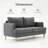 70" Modern Loveseat Square Arm Sofa Upholstered Cushions for Living Room-1197656071