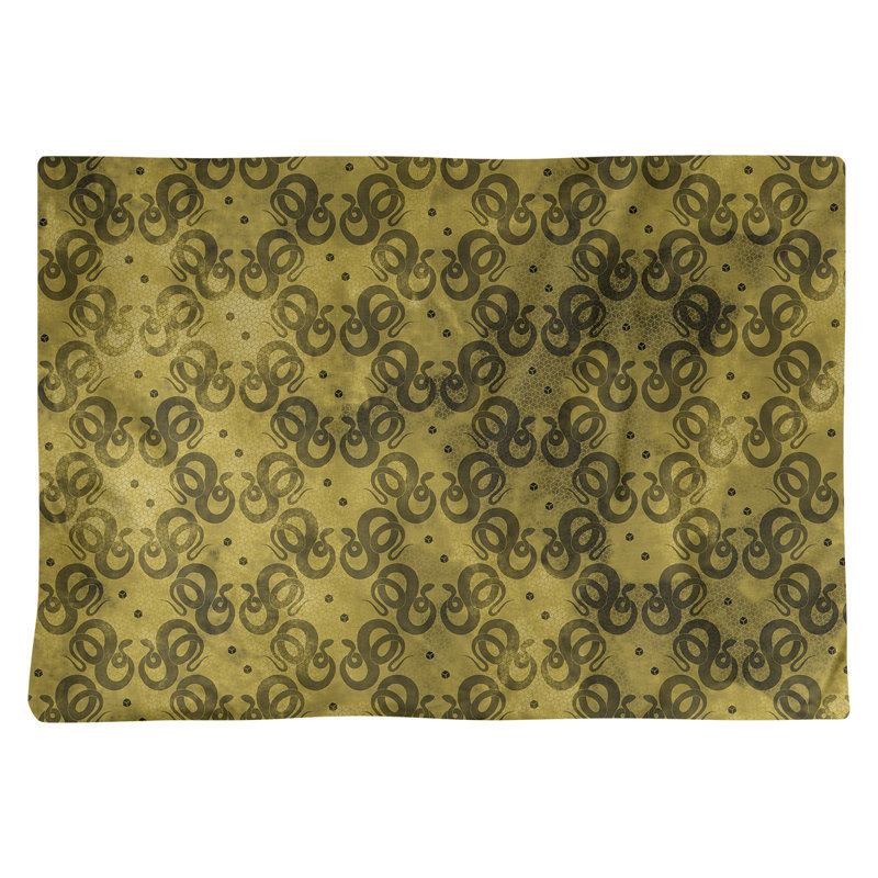 Napperon en coton 18 po serpents, Jaune