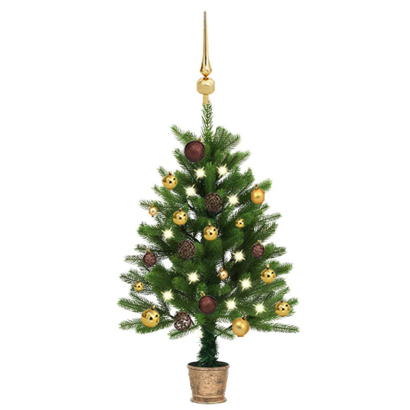 Artificial Christmas Tree with LEDs&Ball Set, 2.95ft H