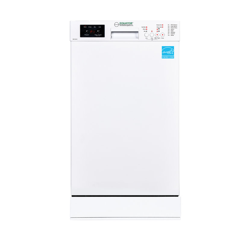 Lave-vaisselle Equator Ada 18 po 10 places + support à vin 3,4G, Blanc