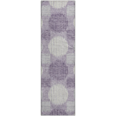 Premium Machine Washable Prisco Purple Rug