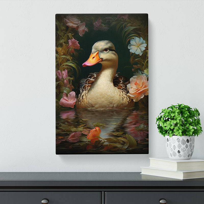 Duck Rococo Art - Wrapped Canvas, 76cm H x 50cm W x 3cm D