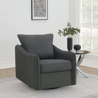Fauteuil pivotant rembourré gris anthracite Nikko