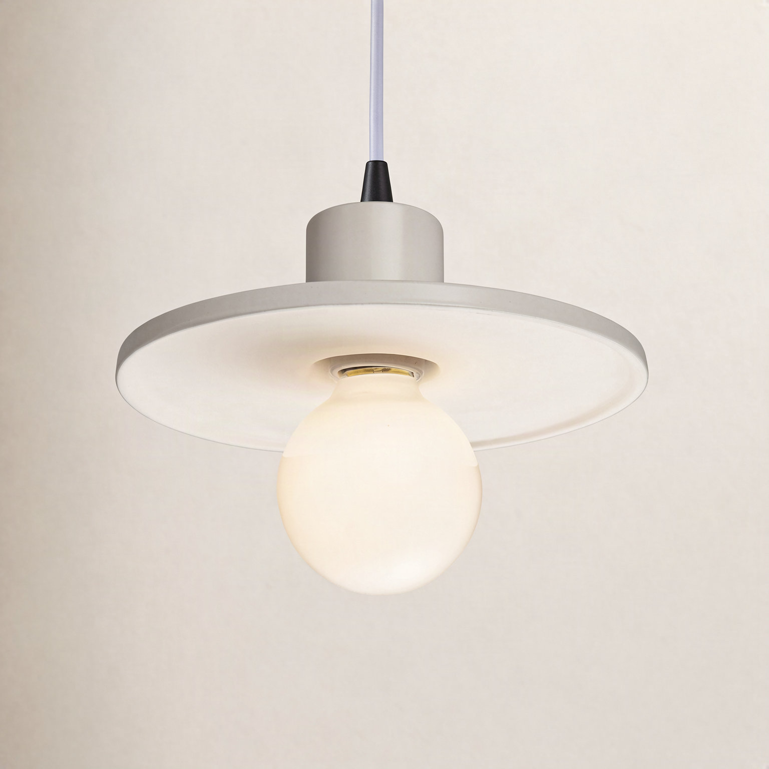 Leni Ceramic Dimmable Pendant, Matte White, Matte Black