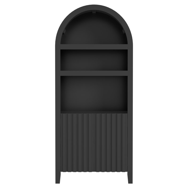 Vitrine arquée 70,9 "de haut, Noir, noir, noir, noir