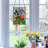 11.5"H Tiffany-Style Mushrooms Stained Glass Window Panel