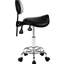 Tabouret de selle avec support pour le dos et repose-pieds, pivotant sur 360 °, pour un travail à long terme dans le noir spa, surface en cuir pu, anneau de repos de 12,2 po de diamètre, rotation ergonomique,