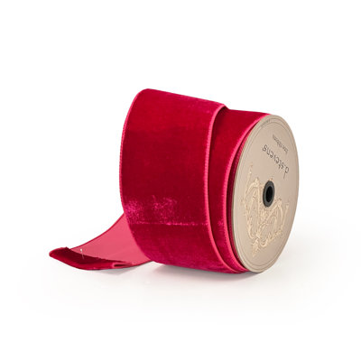 VELOURS ROSE CHAUDE AVEC RUBAN TAFFETA CORA