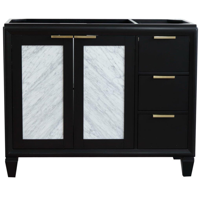 Base de meuble-lavabo simple 42 po avec miroir Schreck, Noir