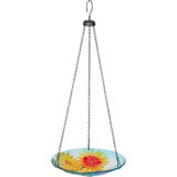 10"W Bee Hanging Glass Bird Feeder & Birdbath