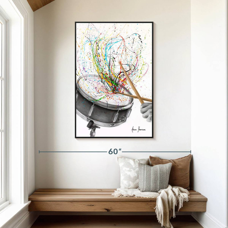 Beat Of The Drum, 31" X 46", Floating Frame Black