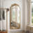 58x24 Inch Arched Full Body Mirror with Vintage Carved Applique, Wall Mounted for Retro Home Decor and Space Enhancement-1527084647
