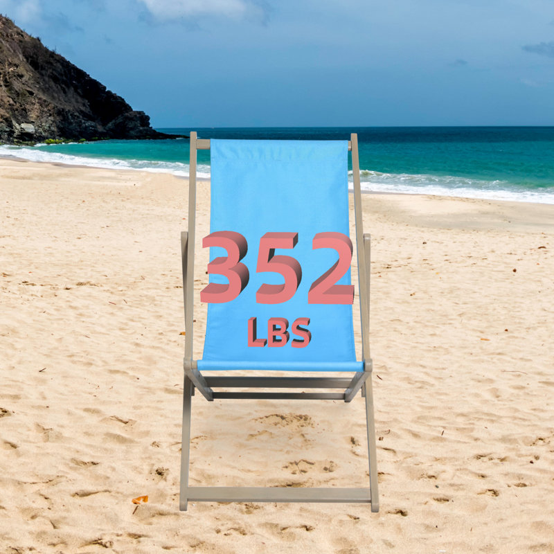 Ensemble de 2 chaises de plage pliantes en bois pour l'extérieur, réglables en hauteur et portatives