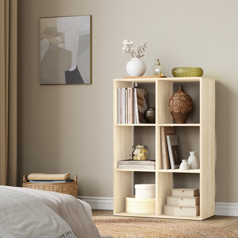 60cm W Cube Bookcase, Brown, (3 Shelves) 89.5cmH x 60cmW x 29cmD