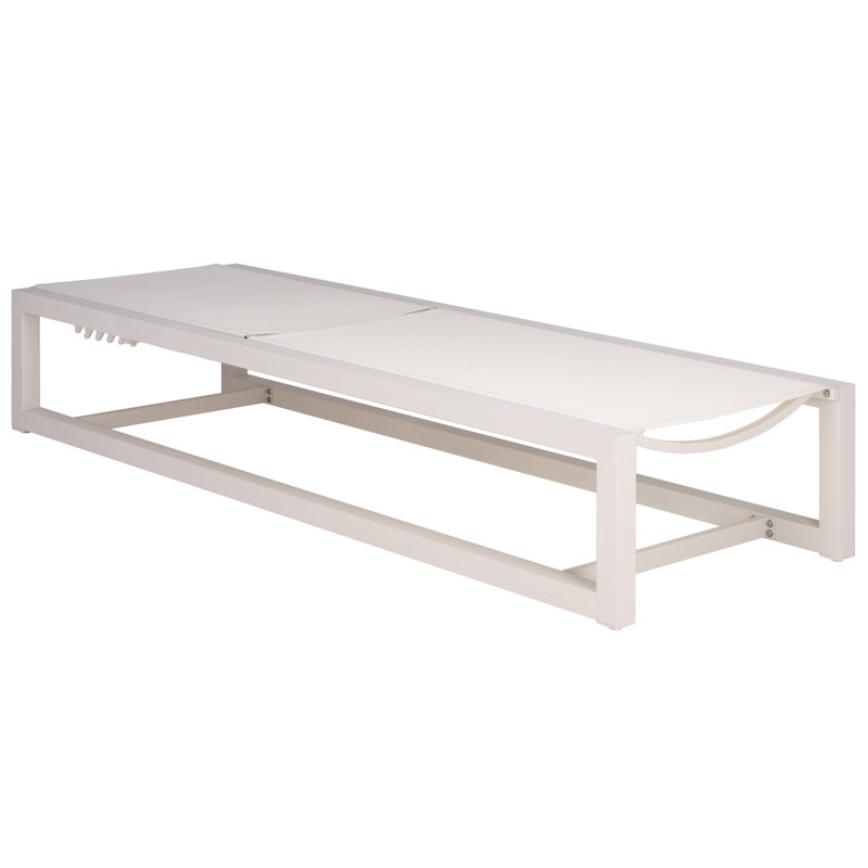 Logan Aluminum Lounger, White/White