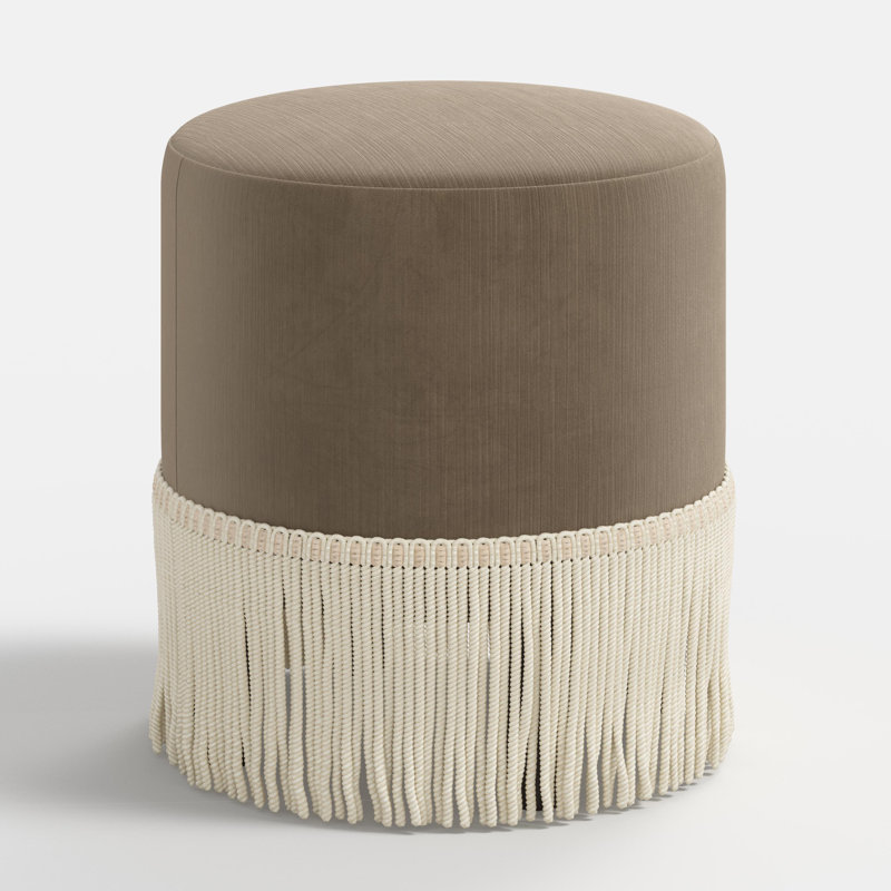 Repose-pieds Ann, Velours noyer de luxe
