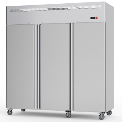 Réfrigérateur commercial Coolake 72 po 54 pieds cubes, 3 portes avec réfrigérateur vertical, compresseur à fixation supérieure, réfrigérateur industriel en acier inoxydable pour restaurant, cuisine, atelier, garage boulangerie