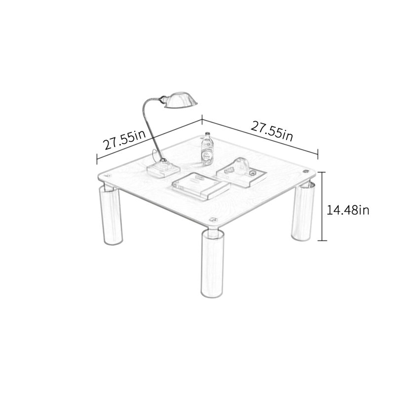 Personalized creative design coffee table, 14.48" H x 27.55" L x 27.55" W