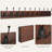 Rustic Wood Wall Mounted Coat Rack with Hooks
