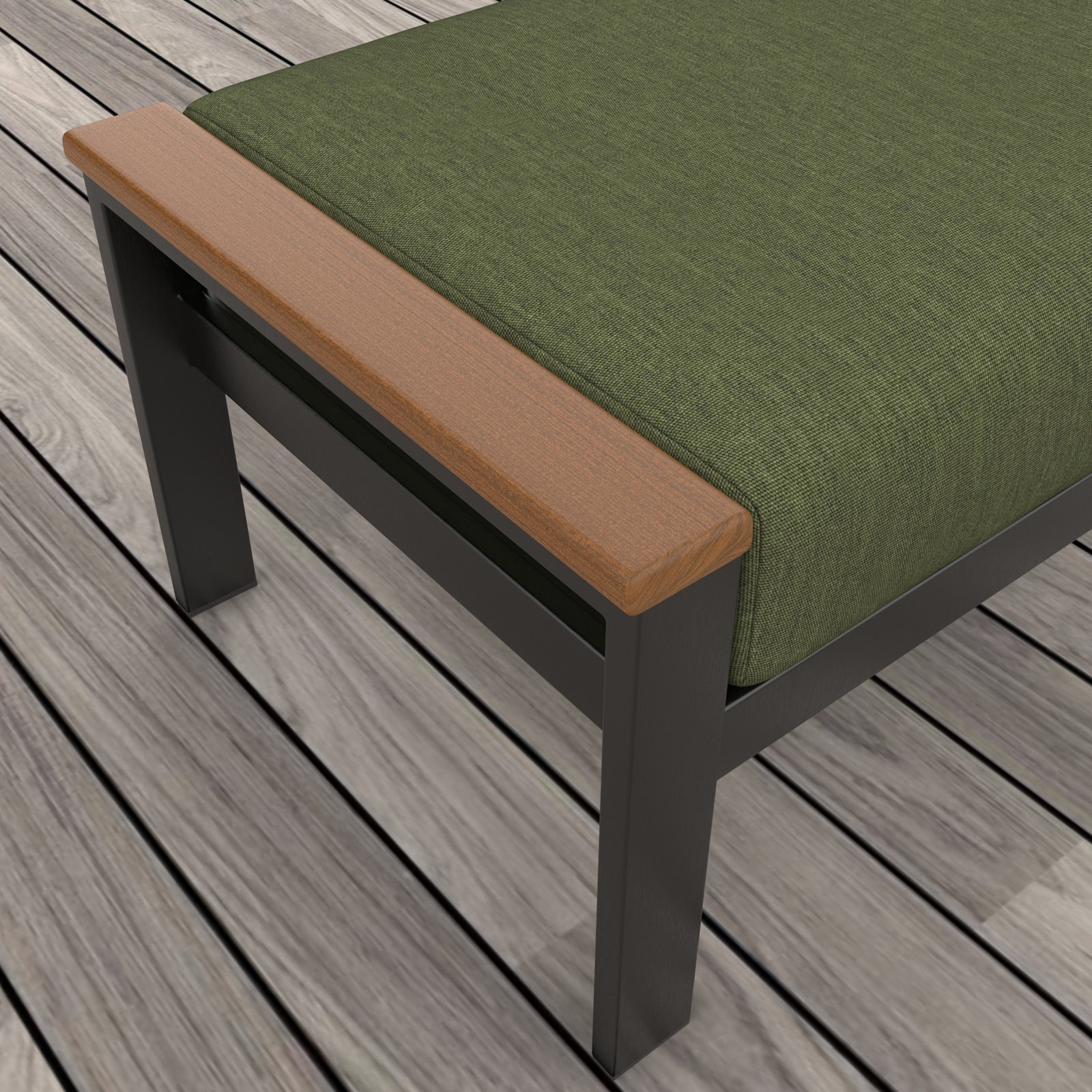 Townsend Sunbrella® Patio Ottoman, Sunbrella Canvas Fern, Yes, Brown