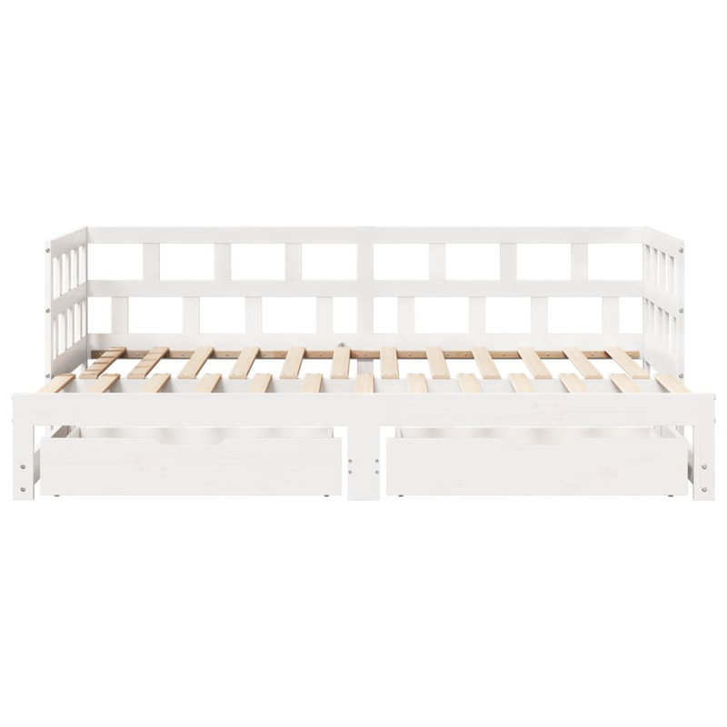 Rittie Solid Wood Daybed with Trundle, White