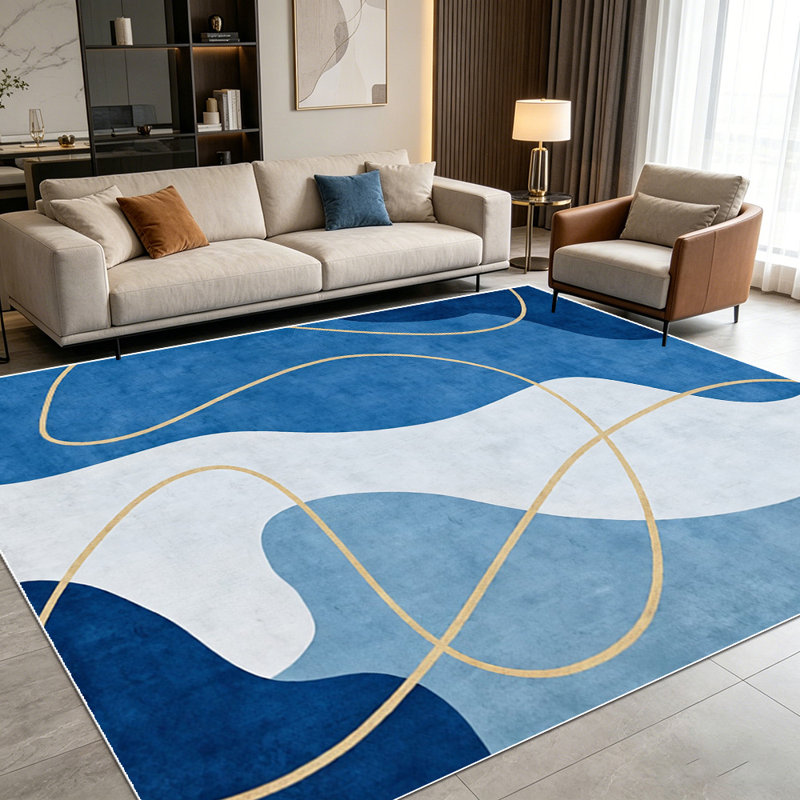 Modern art line carpet, simple and abstract pattern, indoor universal decorative carpet, Rectangle 6' x 8'4"