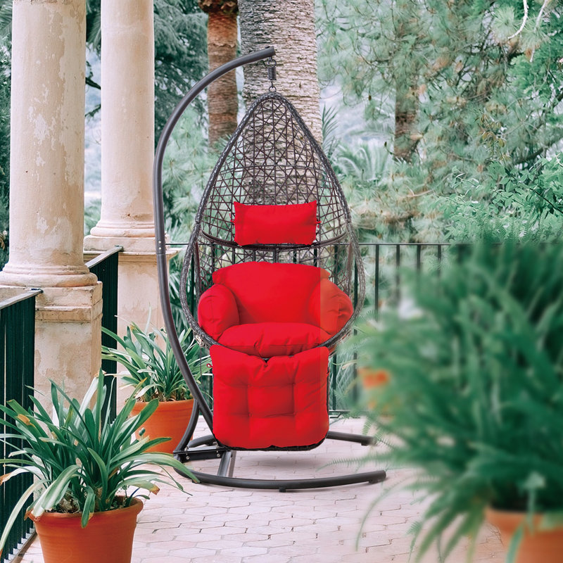 Fauteuil à œufs avec support Cidney, Rouge