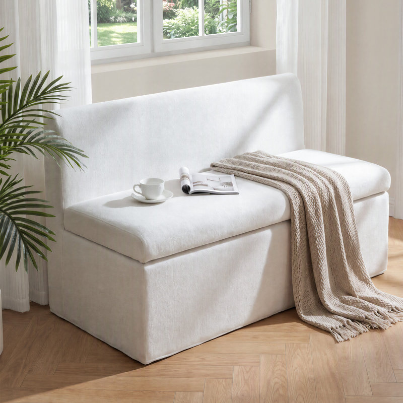 Upholstered Bench with Flip Top