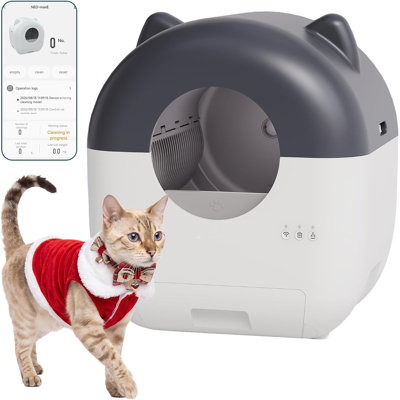 Automatic Self‑Cleaning Open‑Top Cat Litter Box for Multiple Cats, 10.5L Odor‑Sealed Waste Bin, Safety Sensors, Smart App Control for 2.4G WiFi Networks