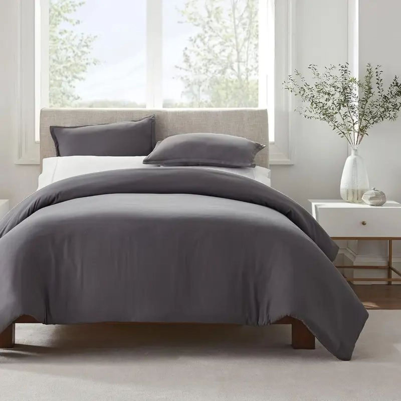 Ensemble de housse de couette plissée avec taies d'oreiller, très grand