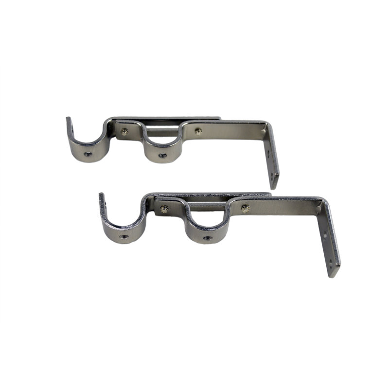 Support à rideaux double Allendale, H 5,5 po, Nickel brossé / peint