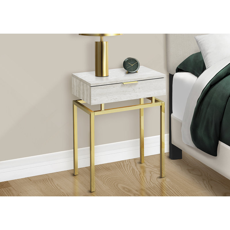 Table d'appoint polyvalente avec tiroir de rangement, pouvant servir de table d'appoint, de bout ou de table de chevet pour le salon et la chambre à coucher, avec un design contemporain