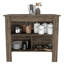 Îlot de cuisine DEPOT E-SHOP Delos, quatre pieds, trois tablettes, brun foncé
