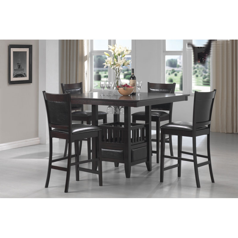 Norry Square Counter Height Table with Storage in Brown
