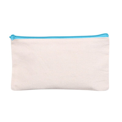 Backpack Blank Canvas Zipper Pouch For DIY CraftCanvas Makeup Bags With Colored Zipper In Canvas Cosmetic Bag Multi-Purpose Travel Bags  Pen Pencil Case