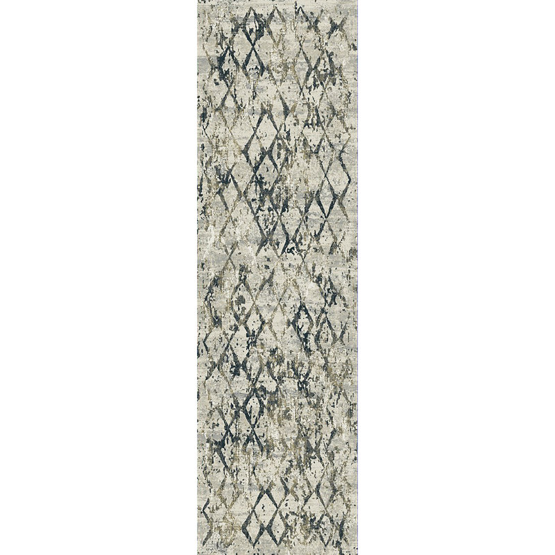 Tapis beige / gris Alverez, Tapis de couloir 2 pi 2 po x 7 pi 7 po