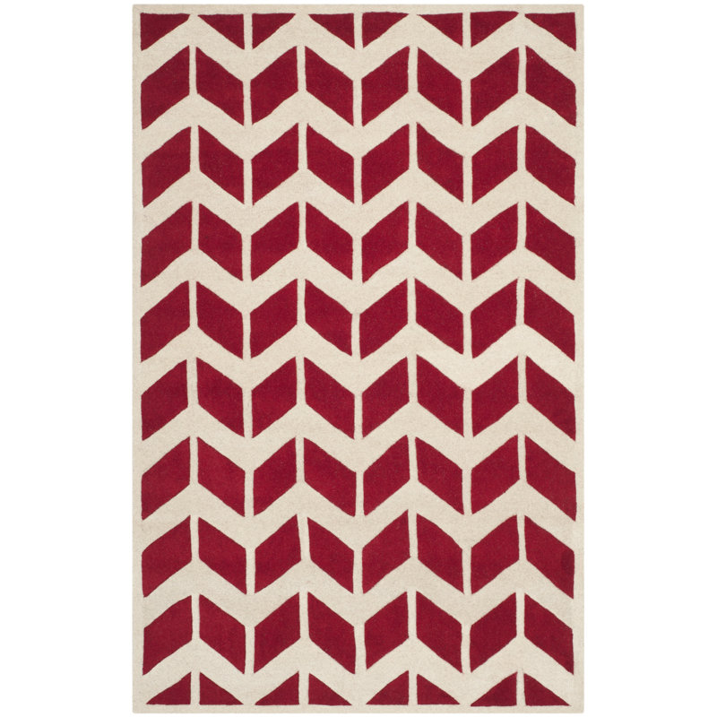 Deedie Hand Tufted Wool Chevron Rug, Rectangle 6' x 9'