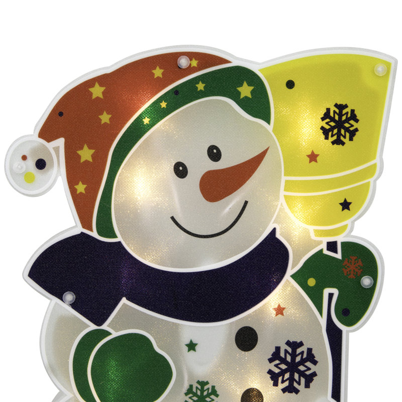 Holographic Snowman Christmas Window Lighted Display